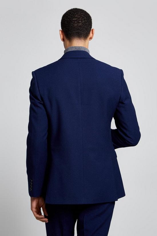 Burton Tailored Fit Blue Texture Suit Jacket 3