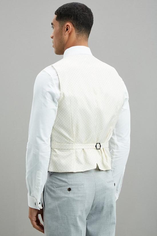 Burton Slim Fit Light Grey Marl Texture Waistcoat 3