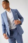 Burton Blue Microweave Texture Slim Suit Jacket thumbnail 4