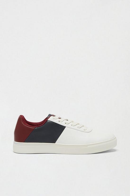 Burton White Trainers With Colour Block Detail 1