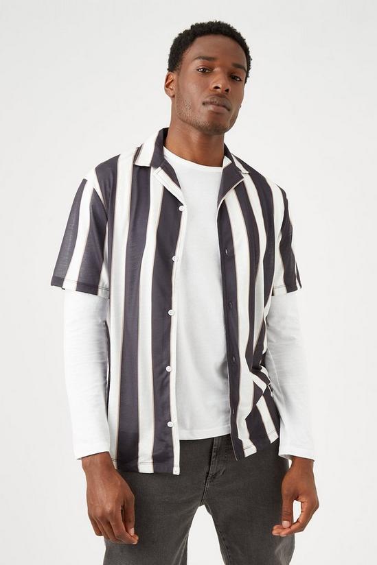 Burton Navy Wide Stripe Shirt 1