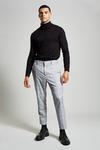 Burton Slim Fit Grey Micro Check Smart Trousers thumbnail 1