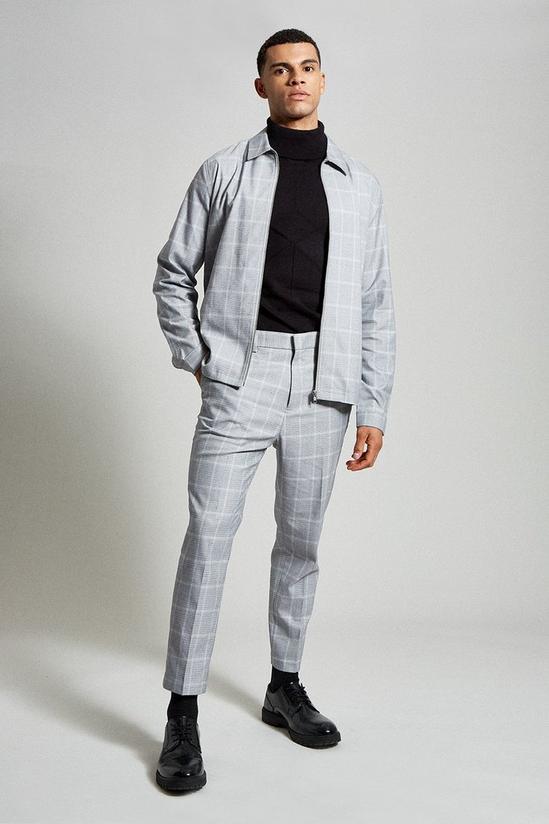 Burton Slim Fit Grey Micro Check Smart Trousers 2
