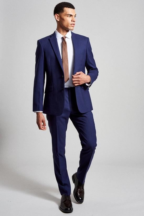 Burton Skinny Fit Royal Blue Merino Wool Suit Jacket 2