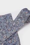 Burton 1904 Blue And Neutral Paisley Silk Tie And Pocket Square Set thumbnail 2