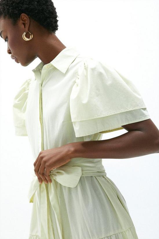 Coast Frill Sleeve Belted Maxi Cotton Shirt Dress 2