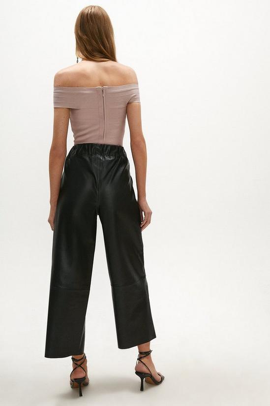 Coast Real Leather Elastic Waist Wide Crop Trouser 3