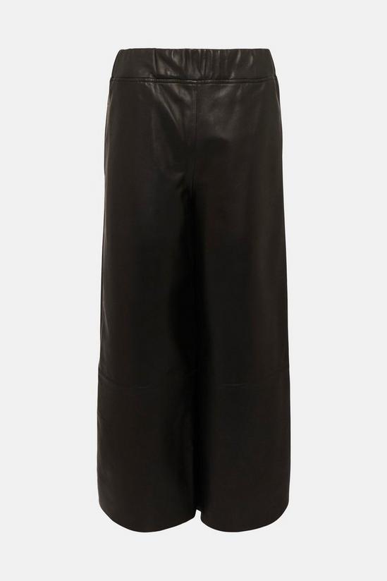 Coast Real Leather Elastic Waist Wide Crop Trouser 4
