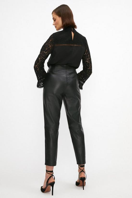 Coast Cropped Slim Leg Real Leather Trouser 3