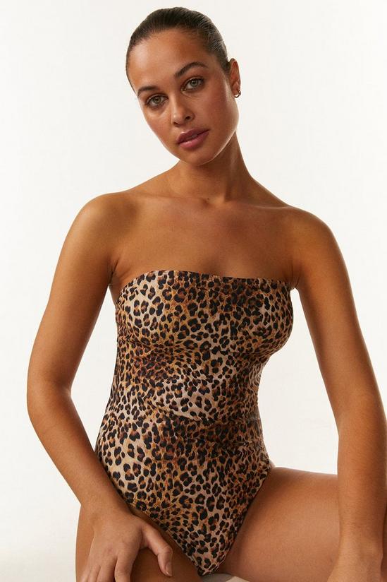 Coast Tie Shoulder Leopard Print Swimsuit 4