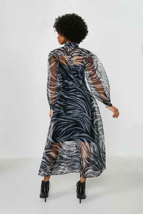 Coast Zebra Printed Organza Long Sleeve Dress 3