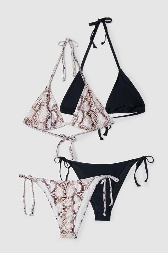 NastyGal Triangle Tie Snake Print 2-Pc Bikini Set 1