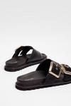 NastyGal Faux Leather Double Buckle Footbed Sandals thumbnail 4