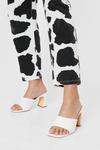 NastyGal Faux Leather Open Toe Croc Heeled Mules thumbnail 1