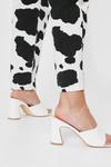 NastyGal Faux Leather Open Toe Croc Heeled Mules thumbnail 2