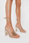 NastyGal Faux Leather Tie Heeled Sandals thumbnail 2