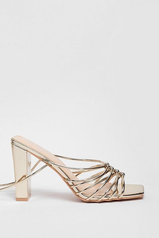 NastyGal Faux Leather Tie Heeled Sandals 3