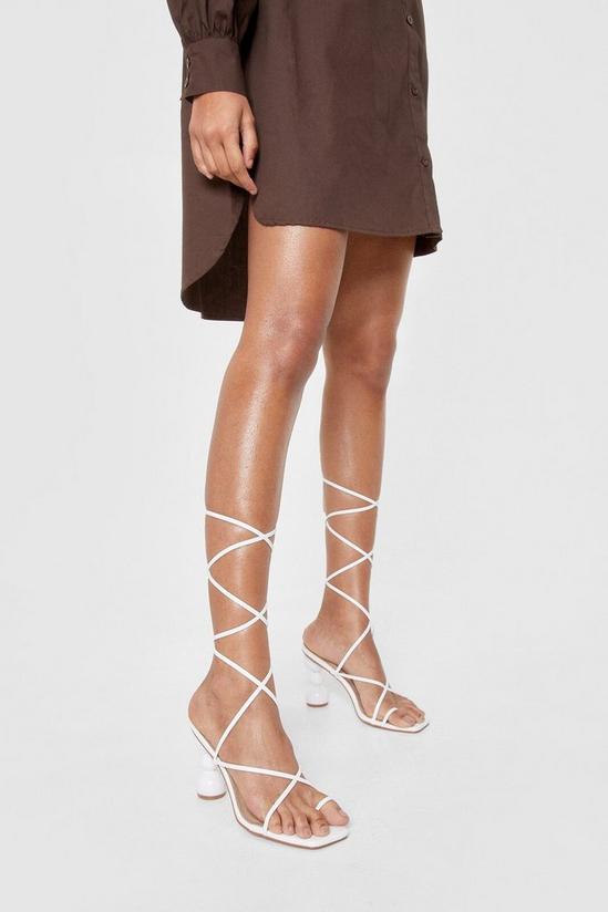 NastyGal Faux Leather Strappy Heeled Ball Sandals 1
