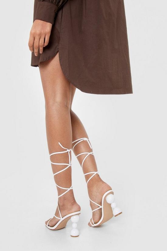 NastyGal Faux Leather Strappy Heeled Ball Sandals 2