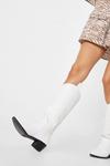NastyGal Faux Leather Heeled Cowboy Boots thumbnail 1
