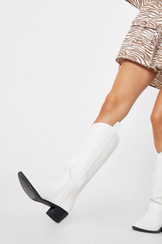 NastyGal Faux Leather Heeled Cowboy Boots 1