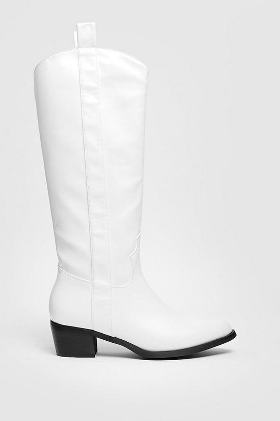 NastyGal Faux Leather Heeled Cowboy Boots 3
