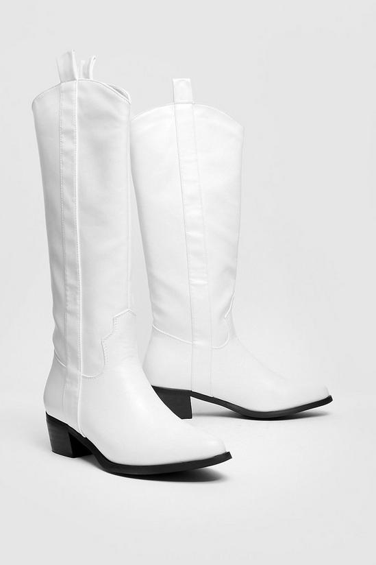 NastyGal Faux Leather Heeled Cowboy Boots 4