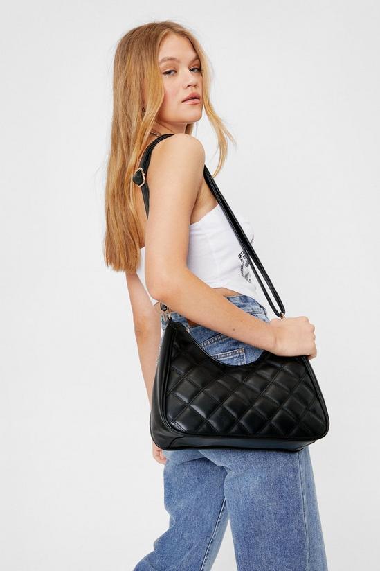 NastyGal Faux Leather Quilted Shoulder Bag 2