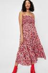 NastyGal Plus Size Shirred Floral Print Midi Dress thumbnail 2