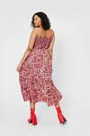 NastyGal Plus Size Shirred Floral Print Midi Dress thumbnail 4