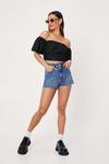 NastyGal Petite Off the Shoulder Ruched Crop Top thumbnail 3