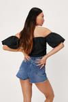 NastyGal Petite Off the Shoulder Ruched Crop Top thumbnail 4