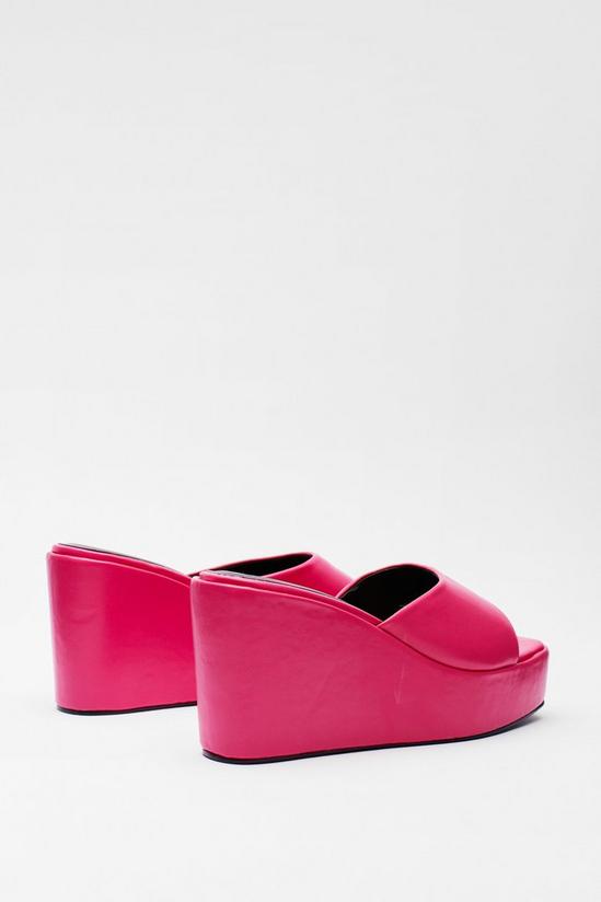 NastyGal Faux Leather Square Toe Wedge Mules 4