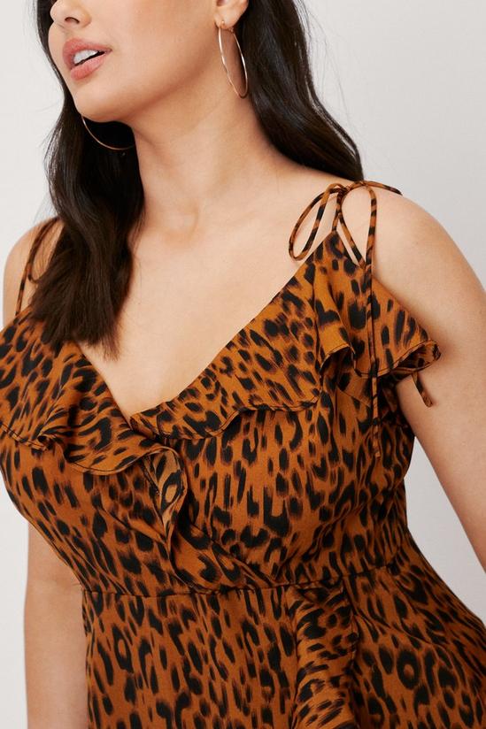 NastyGal Plus Size Leopard Sleeveless Ruffle Maxi Dress 2