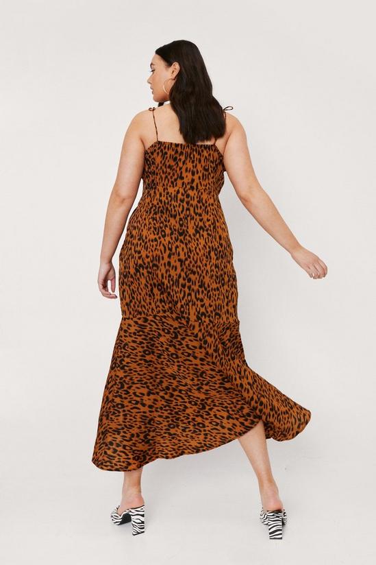 NastyGal Plus Size Leopard Sleeveless Ruffle Maxi Dress 4