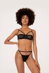 NastyGal Mesh Underwire 3 Pc Lingerie and Suspender Set thumbnail 2