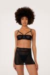 NastyGal Mesh Underwire 3 Pc Lingerie and Suspender Set thumbnail 3