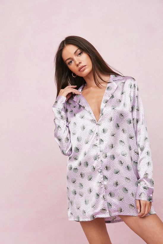 NastyGal Satin Shell Print Pyjama Night Dress 2