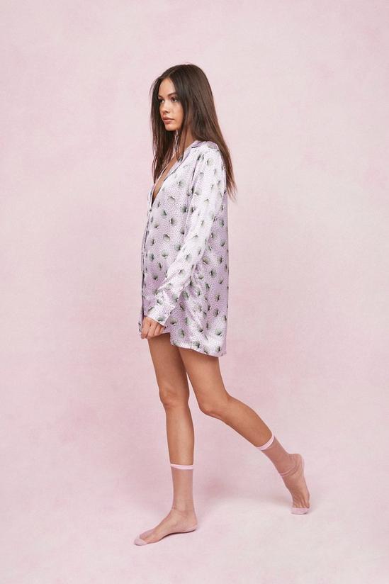 NastyGal Satin Shell Print Pyjama Night Dress 3
