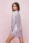 NastyGal Satin Shell Print Pyjama Night Dress thumbnail 4