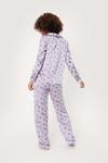 NastyGal Satin Shell Print Satin Trousers Pyjama Set thumbnail 4