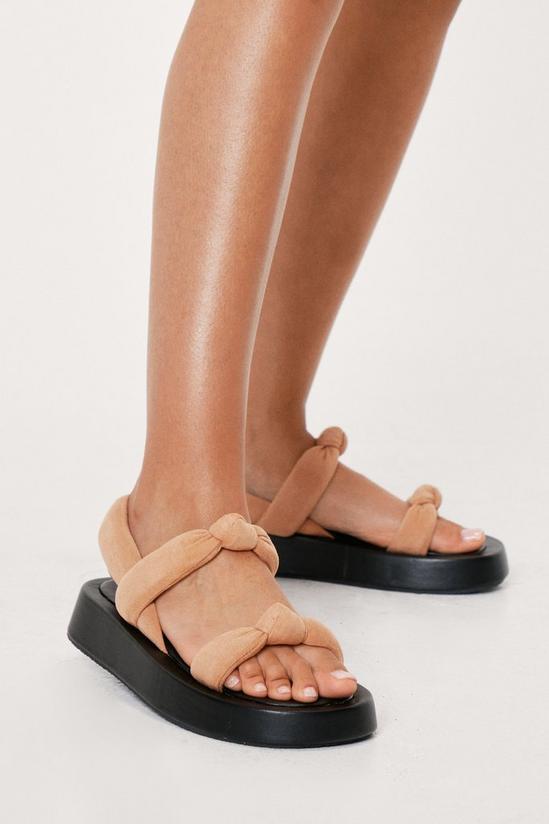 NastyGal Padded Knot Detail Flatform Sandals 2