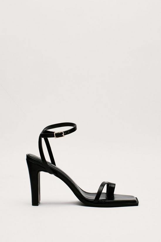 NastyGal Faux Leather Toe Post Strappy Heels 3