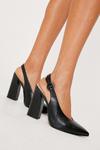 NastyGal Faux Leather Snake Print Pointed Slingback Heels thumbnail 2