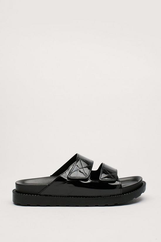 NastyGal Faux Leather Double Strap Footbed Sandals 3