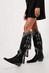 NastyGal Studded Diamante Faux Suede Cowboy Boots thumbnail 1