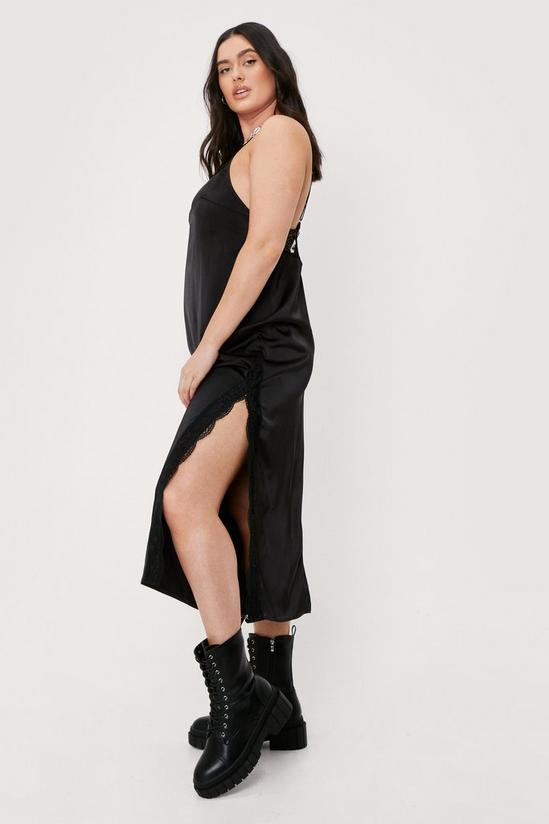NastyGal Plus Size Lace Trim Midi Slip Dress 3