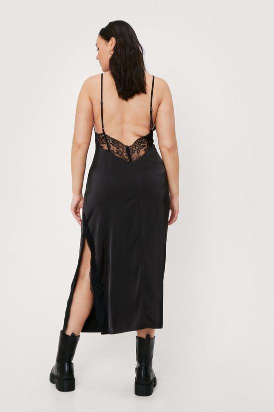 NastyGal Plus Size Lace Trim Midi Slip Dress 4