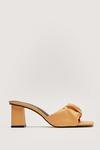 NastyGal Faux Leather Square Toe Ruched Mules thumbnail 3