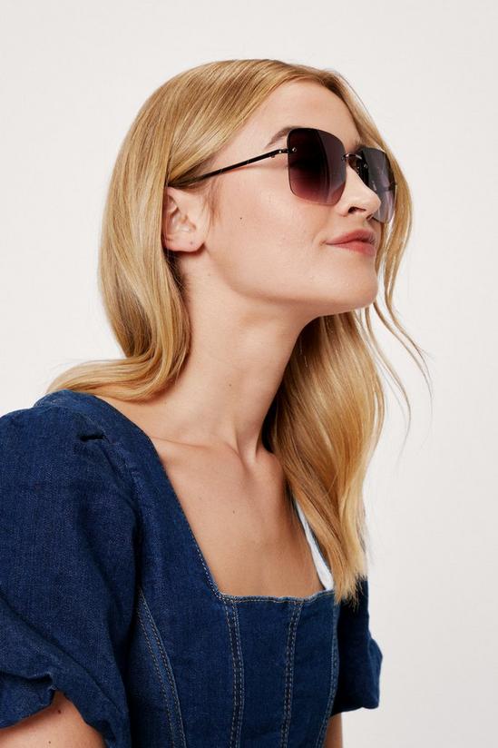 NastyGal Frameless Tinted Square Sunglasses 2